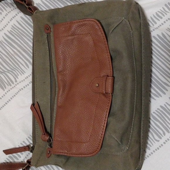 Dark green, brown leather purse - Picture 2 of 7